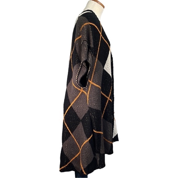 Free People Argyle Swing Chunky Knit Cardigan Dress, Medium - Picture 11 of 16